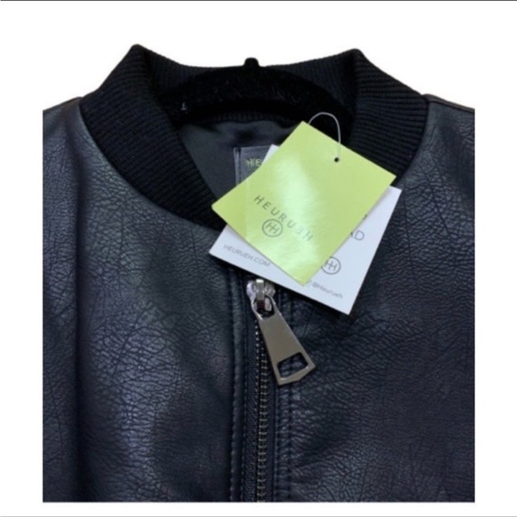 HEURUEH Jacket NEW WITH TAGS leopard faux fur & vegan leather bomber jacket - Picture 5 of 7